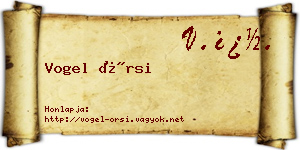 Vogel Örsi névjegykártya